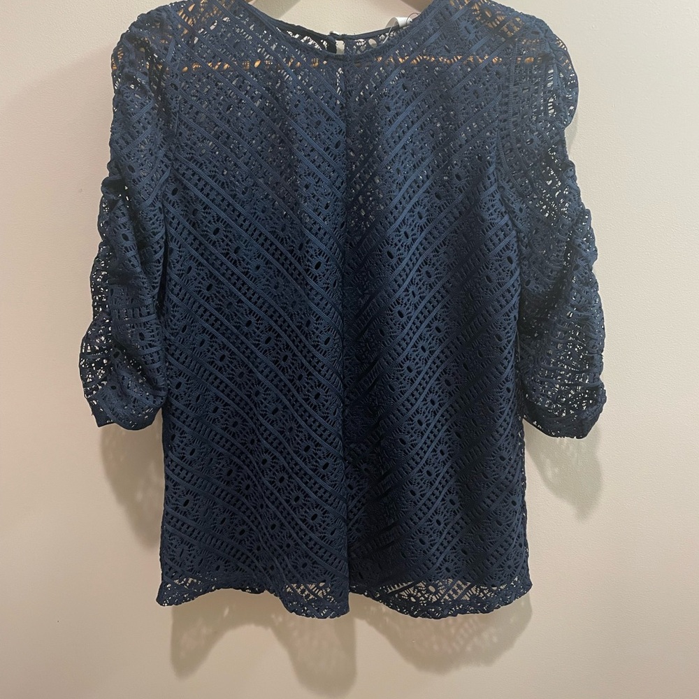 NY Collection Deep Blue Crochet Dress (1015)